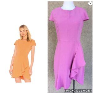 AMANDA UPRICHARD Pink Whistler Ruffle Dress Size L